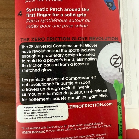 New! Zero Friction Performance junior’s left compression golf glove - Picture 6 of 6